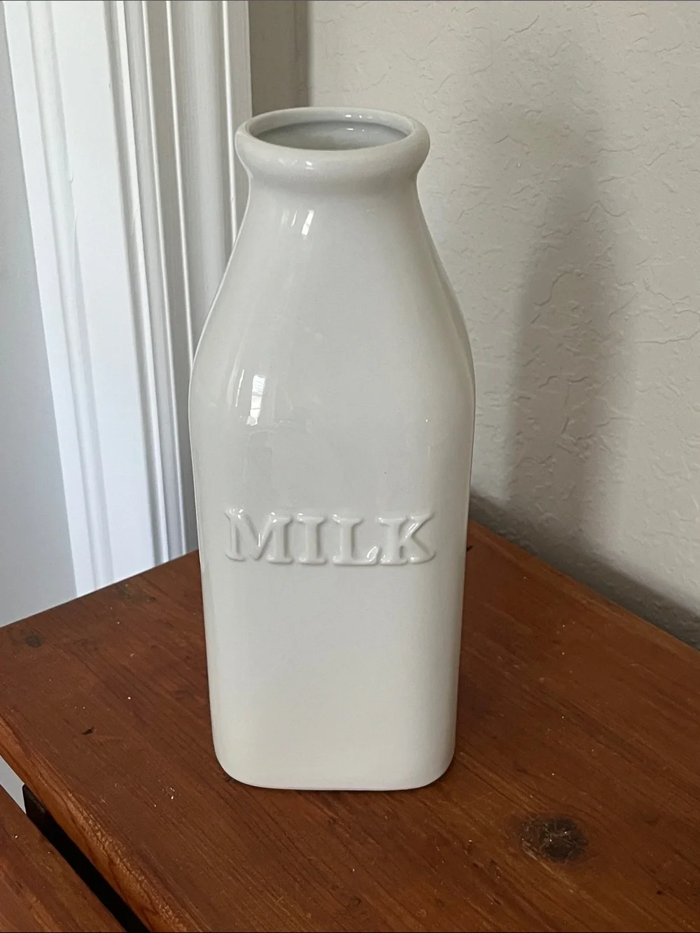 Fitz and Floyd Everyday White Porcelain Accent Piece - White Milk Bottle NWOT